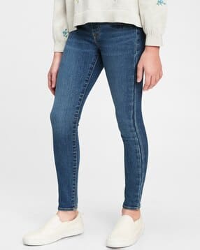 Girls Light-Wash Mid-Rise Skinny Jeans-image-8