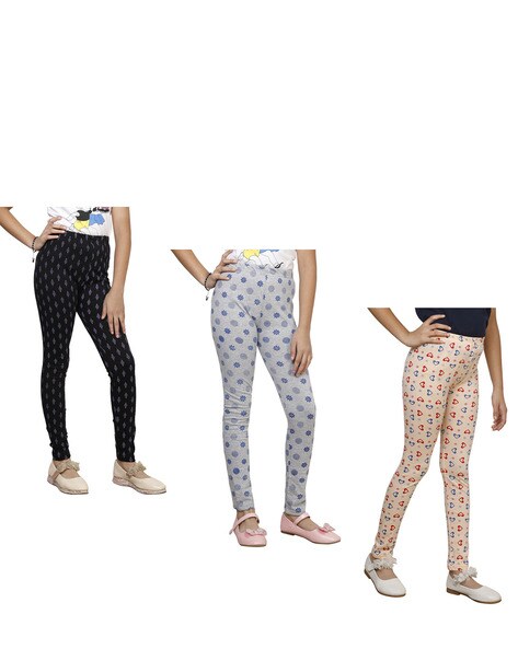 Buy Multicoloured Leggings for Girls by INDIWEAVES Online