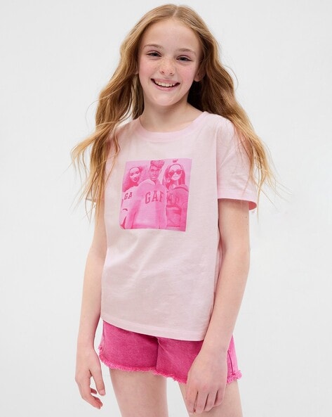 Round T shirt Kids Pink