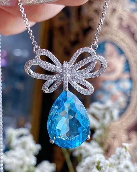 Blue Copper Turquoise with Blue Topaz Necklaces Jewelry, Packaging Type:  Box at Rs 3900/piece in Jaipur