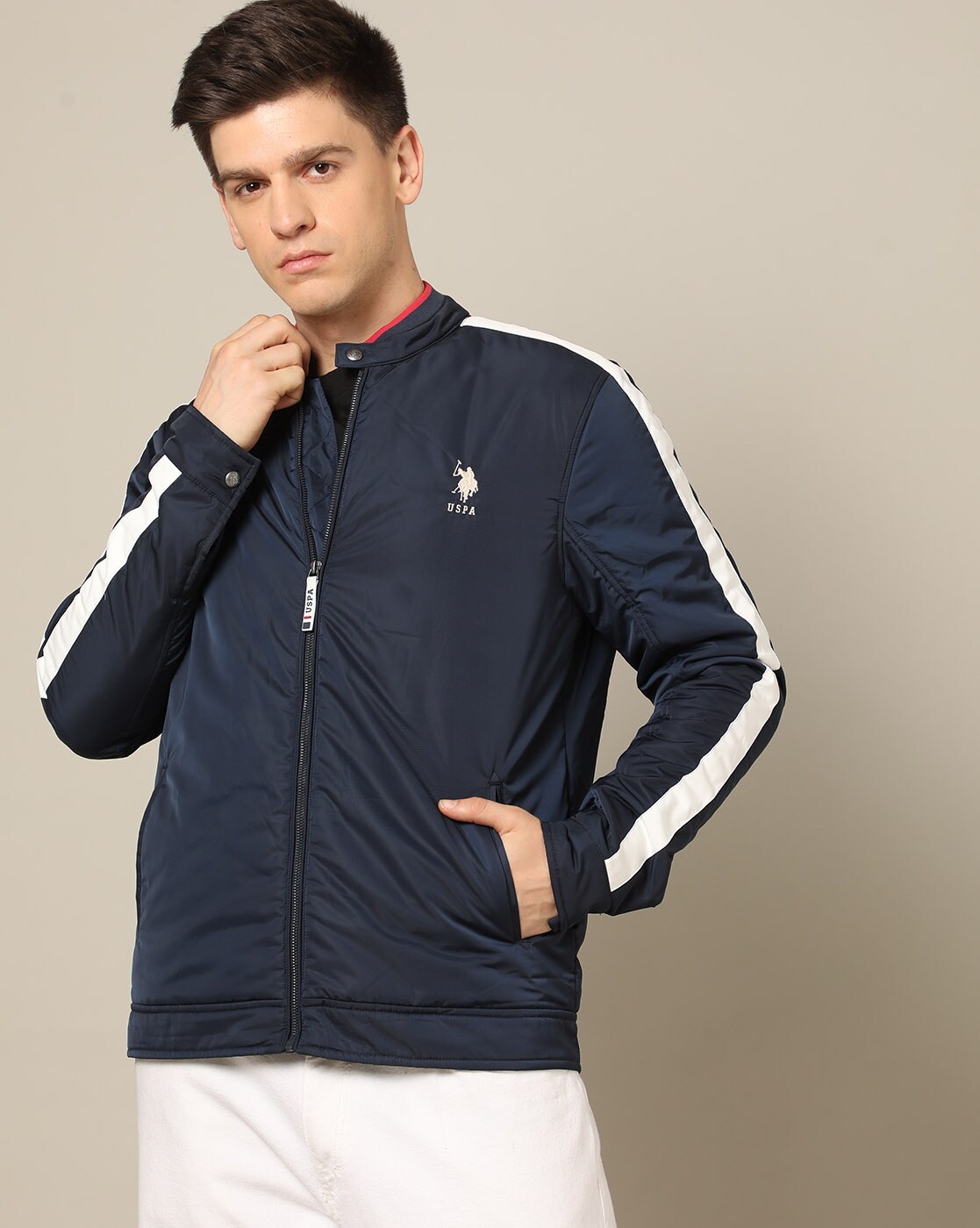 Dark blue polo on sale jacket