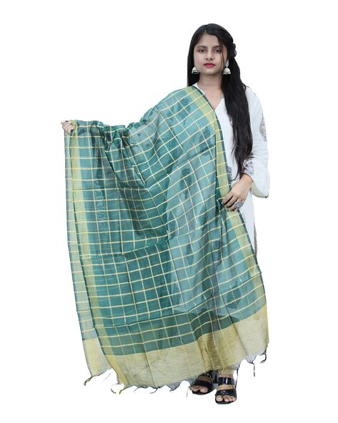 Checked Dupatta with Tazzels Price in India