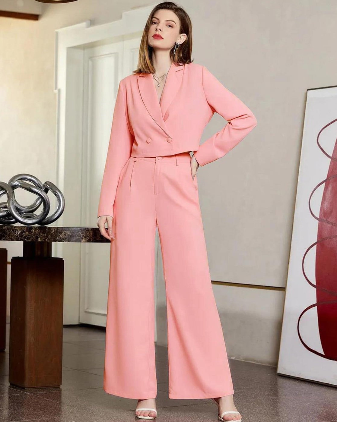 Arrow Boutique Company - ••• Hot Pink Jodifl Dress Pants ••• Material: 100%  polyester Flatlay Inseam Measurement (size small) 26.5 Add approx 1.5 per  each additional size. Small (2-4) Medium (6-8 )