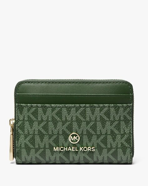 Michael Kors Blue Leather Zip Around Wristlet Wallet Michael Kors