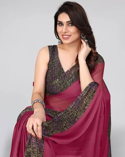 Buy Pink Sarees for Women by MIRCHI FASHION Online