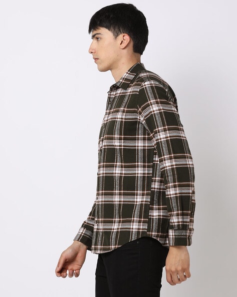 Gap mens plaid best sale shirts