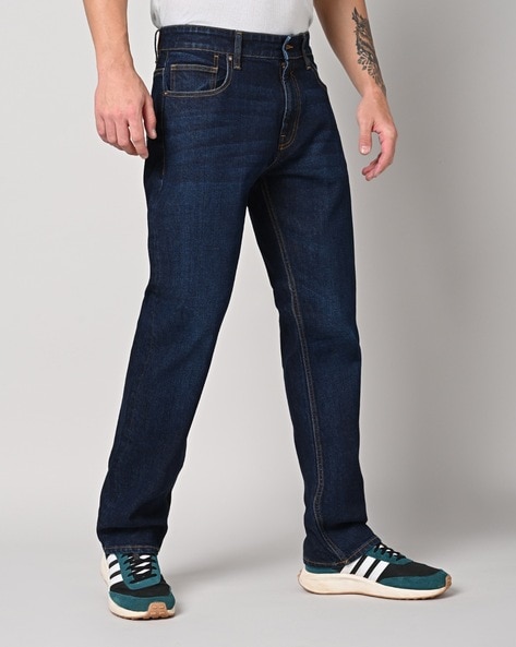 Buy Men Navy Dark Wash Low Skinny Fit Jeans Online - 793929 | Peter England