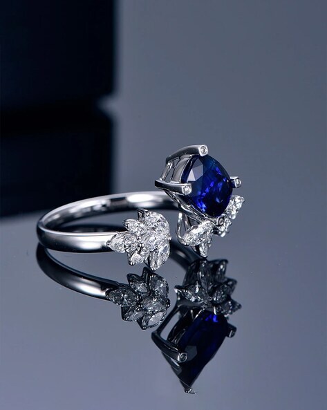 Navy blue diamond on sale ring