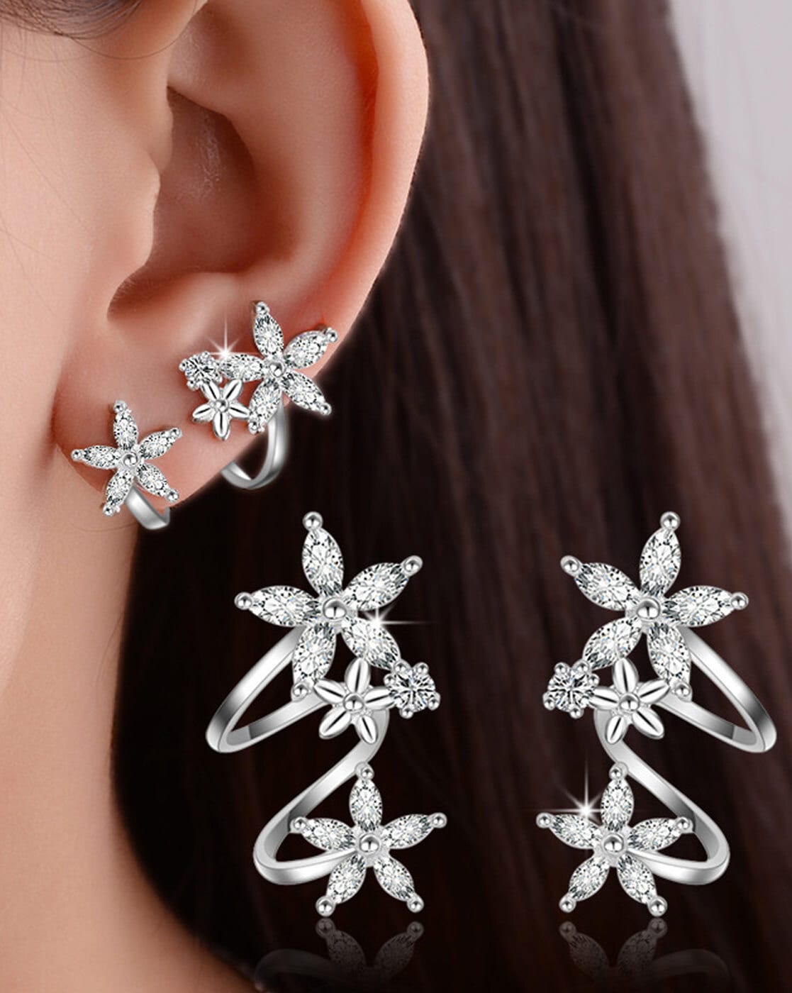 Spiral Diamond Hoop Earrings, White Gold - Graff