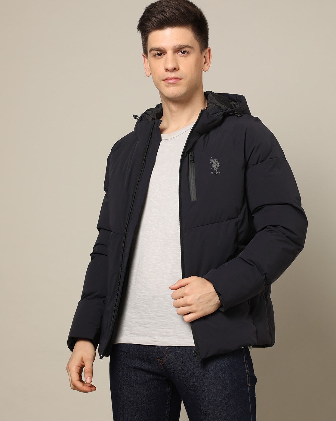 Buy U S Polo Assn Men Black Padded Jacket - Jackets for Men 19020428 |  Myntra