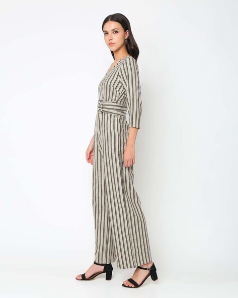 H and best sale m striped jumpsuit