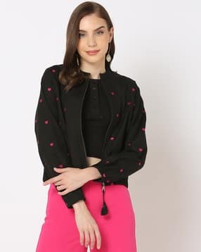 svrnaa by azorte Heart Embroidered Raglan Jacket-picture-53