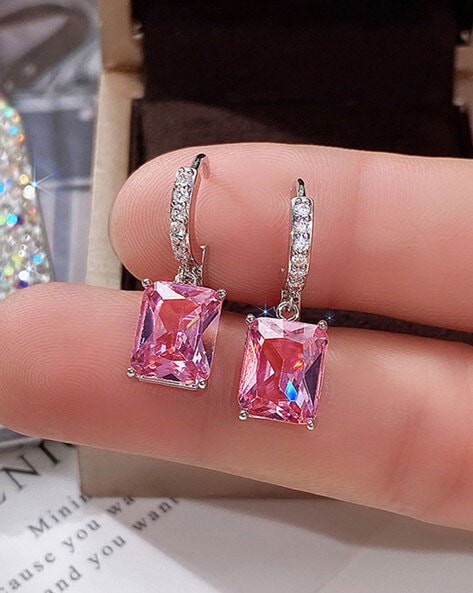 Buy Pink CZ Drop Earrings for Women Pink Diamond Dangle Earrings Pink Cubic  Zirconia Drop Earrings Indian Earring India Hot Pink Earrings Online in  India - Etsy