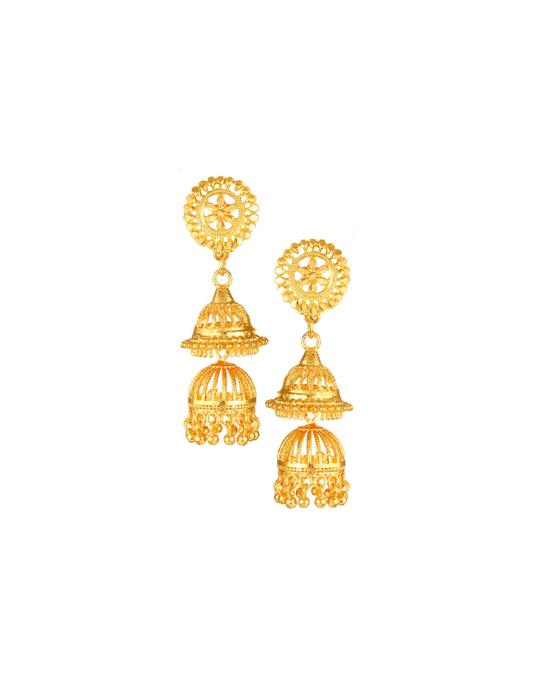 Traditional Vibrant Chand Bali 22k Gold Earrings – Andaaz Jewelers