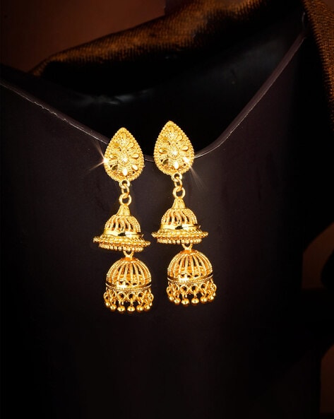 Gold south clearance indian jhumkas