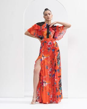 pink floral halter neck dress Light Pink Millie Floral Halter Midi Dress main image 1