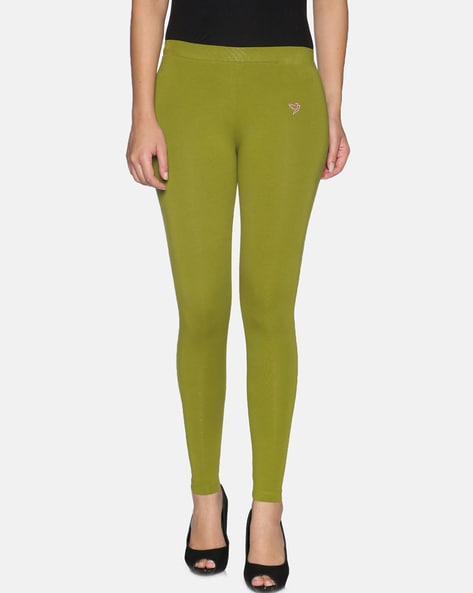 Twin Birds Olive Green Color Leggings