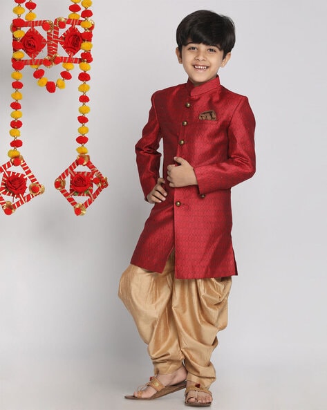 Vastramay Embellished Sherwani & Dhoti Set