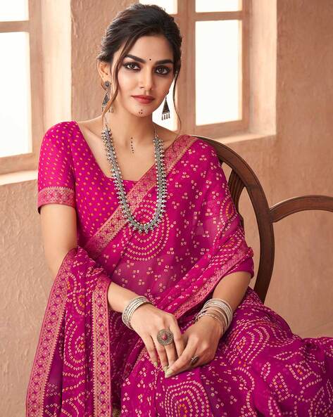 Buy Pink Sarees for Women by RIVA Online