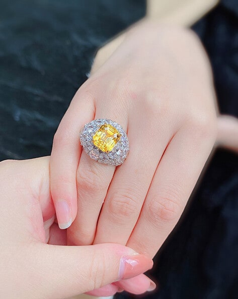 American Diamond Zirconia Stone Ring For Women-Flower Ring – Niscka