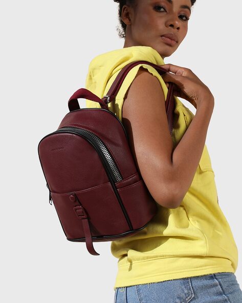 Maroon mini cheap backpack