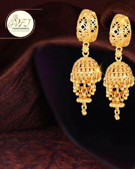 22K Gold Plated Gift Jhumka Earrings Indian 3