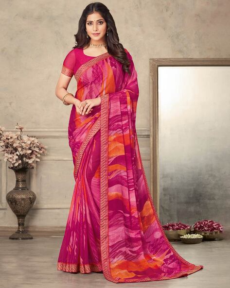 Buy Pink Sarees for Women by Ri-wah Online