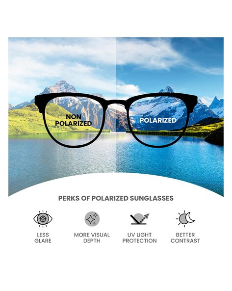 Idee IDS2900C3PSG Polarised Lens Full-Rim Rectangular Sunglasses For Men (Blue, OS)