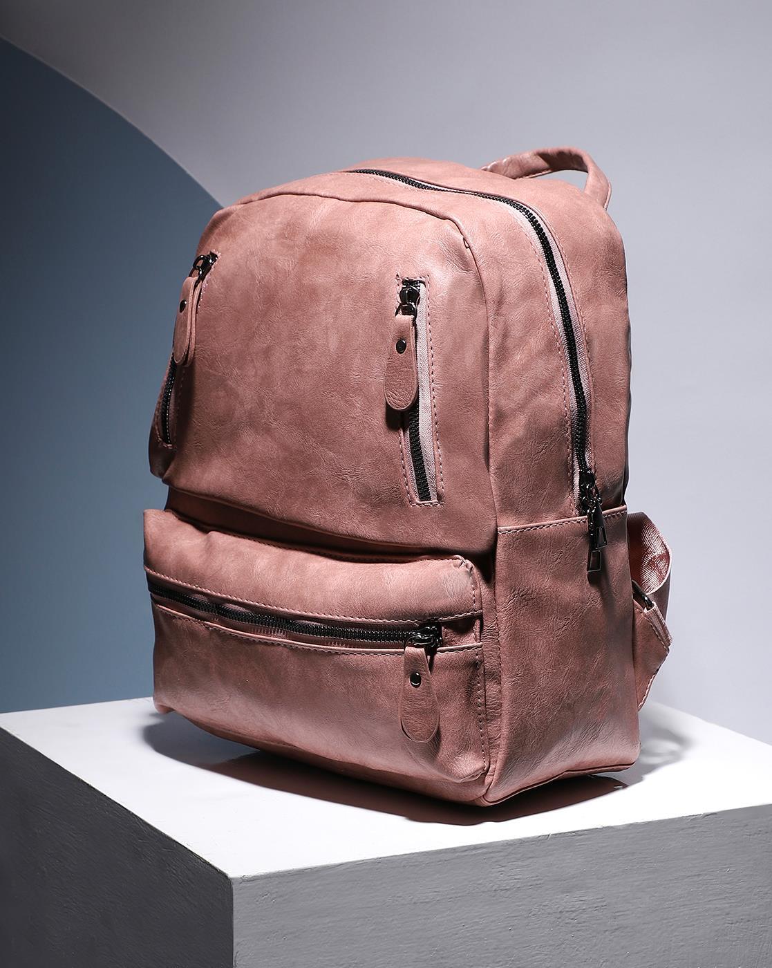 Pink cheap suede backpack