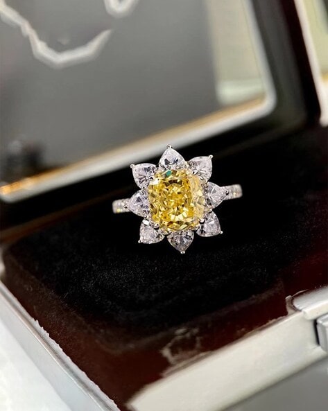 Flower Engagement Rings -White Gold Wedding Ring ADLR424