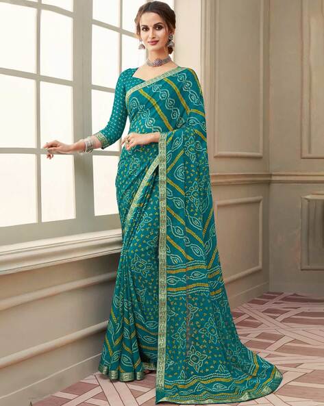 Buy Women's Traditional Chiffon Bandhani Saree with Designer Embroidery  Blouse Piece Online at Best Prices in India - JioMart.