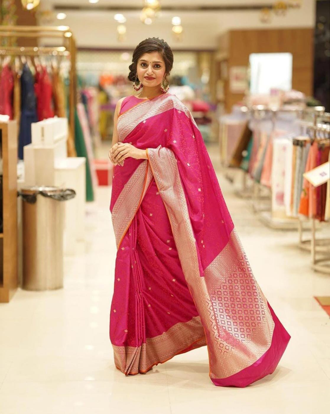 Buy Peach Sarees for Women by Indie Picks Online | Ajio.com