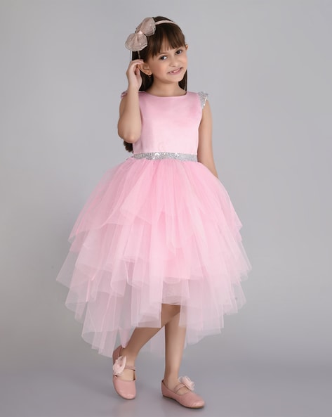 Flower Girl Dress Children Easter Communion Dress Summer Pink Sequins –  marryshe