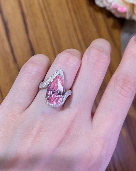 Teardrop pink on sale diamond ring