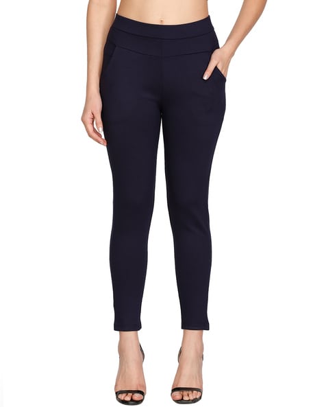 Buy Navy blue Jeans & Jeggings for Women by GLOSSIA Online