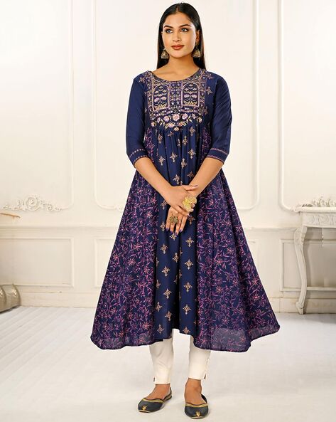 Embroidery anarkali store kurtis