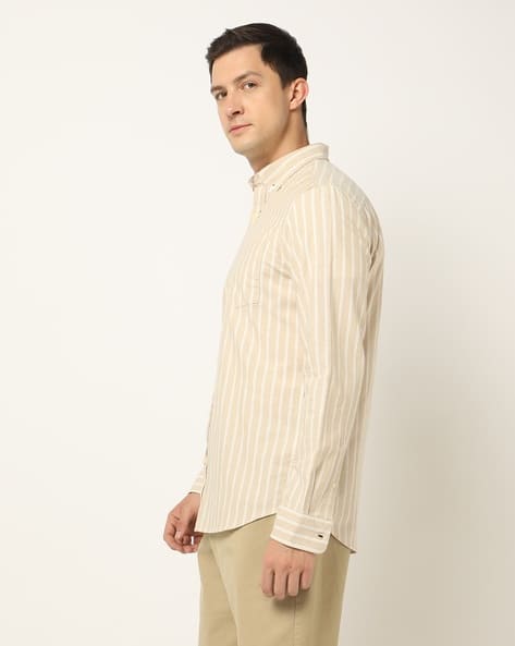 Price History of GAP Striped Slim Fit Oxford Shirt For Men (Beige