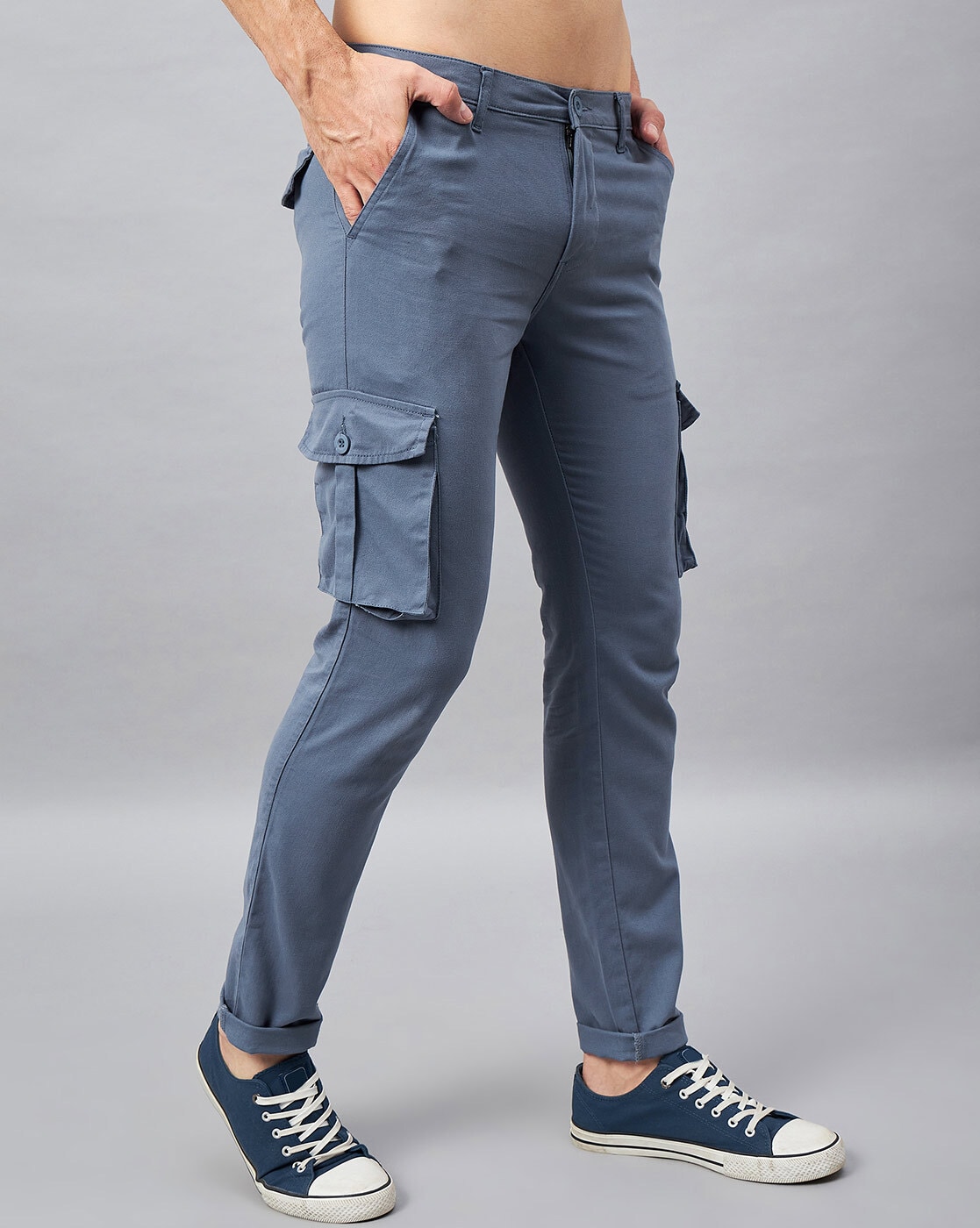 Buy Roadster Men Grey Regular Fit Solid Regular Trousers - Trousers for Men  7204205 | Myntra