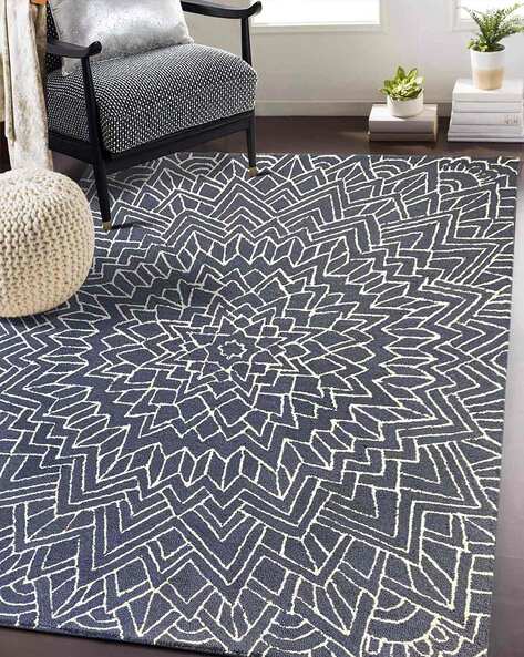 Buy Qaaleen Geometric Design Rectangular Carpet Multicoloured