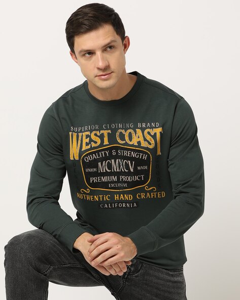 Typographic Print Slim Fit Sweatshirt