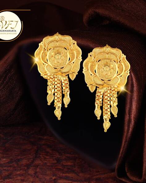 Frivole earrings, mini model 18K yellow gold, Diamond - Van Cleef & Arpels