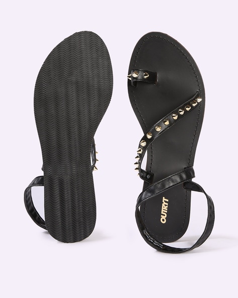 Black best sale toe sandals