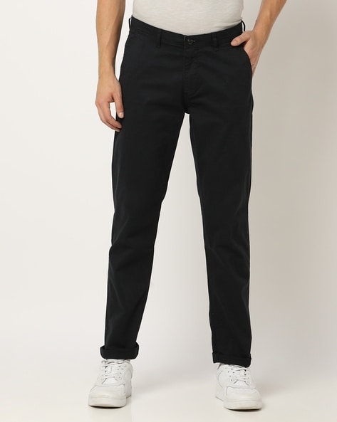 Buy Slim Fit Flat-Front Trousers Online at Best Prices in India - JioMart.