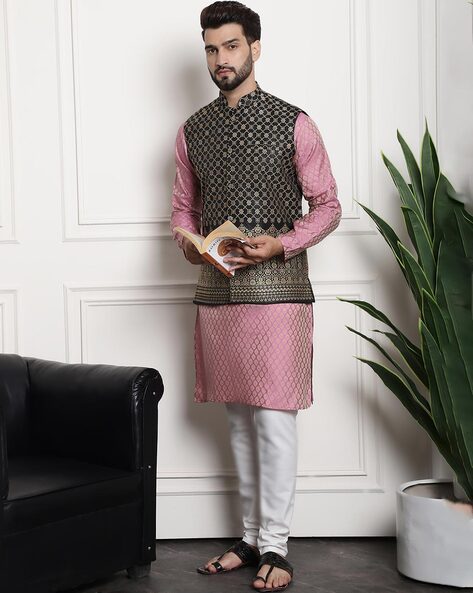 Long Kurta Pyjamas with Nehru Jacket