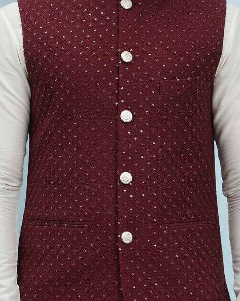 Cotton pajama shirt jacket Maisonkinema（Buy Maroon & White