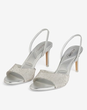 Buy Silver toned Heeled Sandals for Women by Aldo Online Ajio