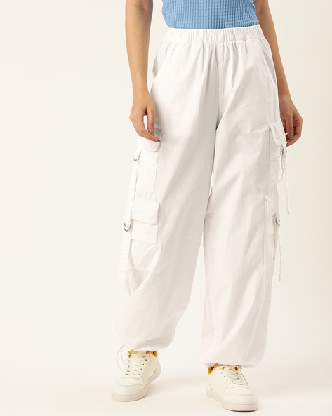 Buy White Trousers & Pants for Women by BENE KLEED Online | Ajio.com