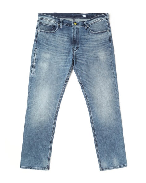 Levis Heavy-Wash Mid-Rise Slim Fit Jeans