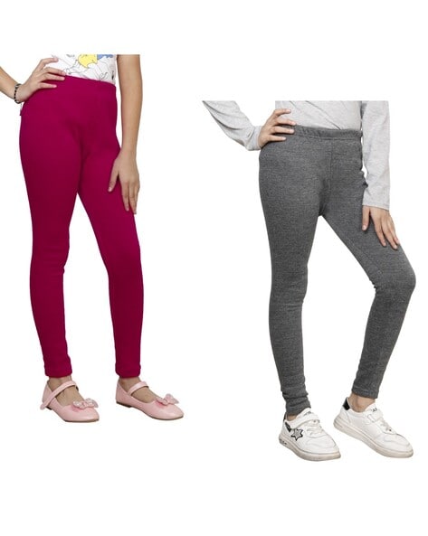 Pack of 2 Ankle-Length Leggings with Elasticated Waist