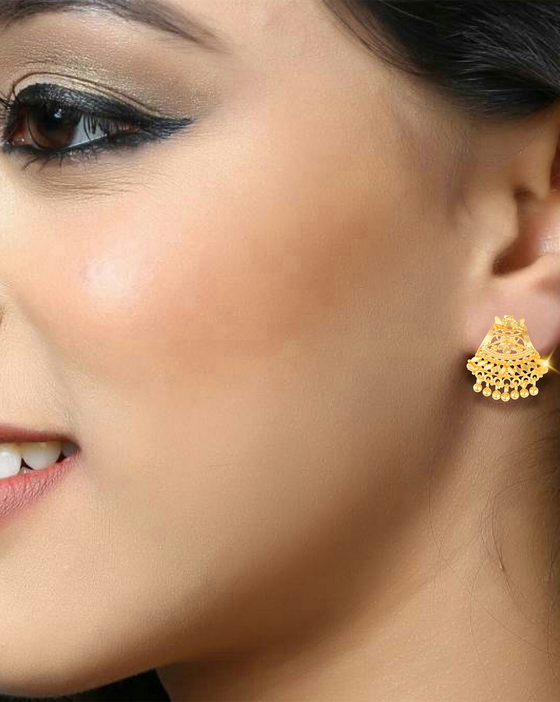 Flipkart.com - Buy MissMister Gold plated small Jhalar stud earrings Women  Ethnic Fashion Brass Drops & Danglers Online at Best Prices in India